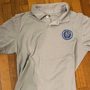 adidas NYCFC founding member Light Gray Polo Shirt with Blue Logo